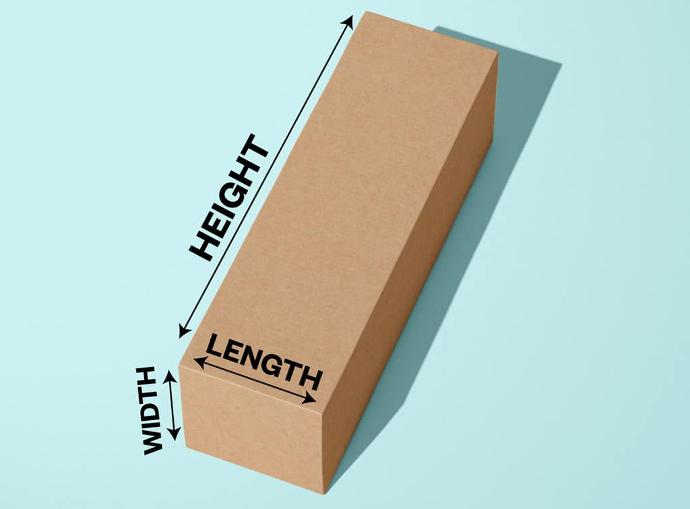 measure length width height box illustration