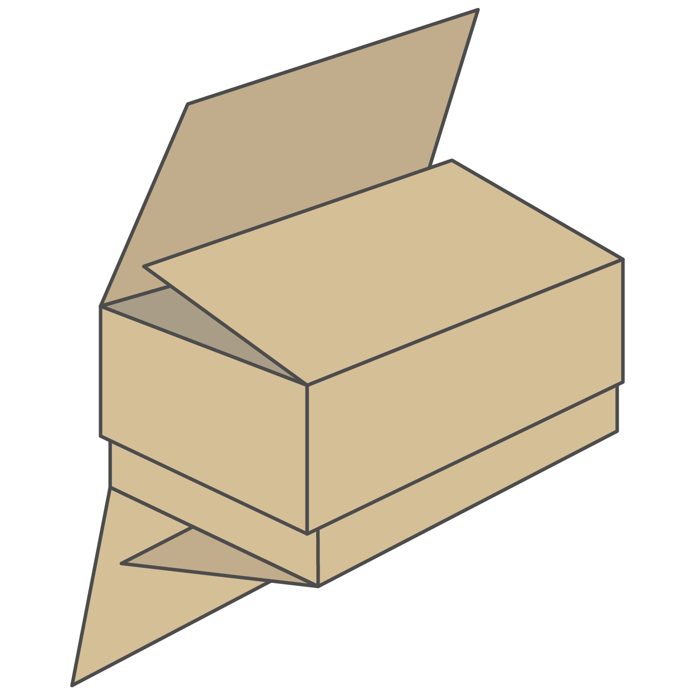 Telescopic carton Fully Overlapping Flaps